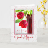 40th Birthday Italian Tanti Auguri with Red Tulips Karte (Gelbe Blume)