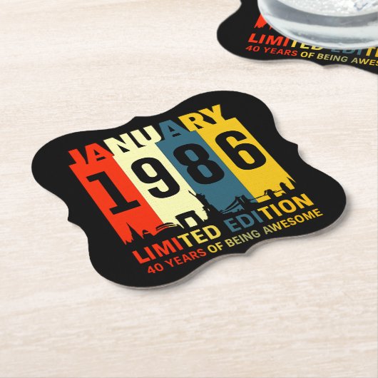 40th Birthday - Limited Edition Untersetzer (angewinkelt)