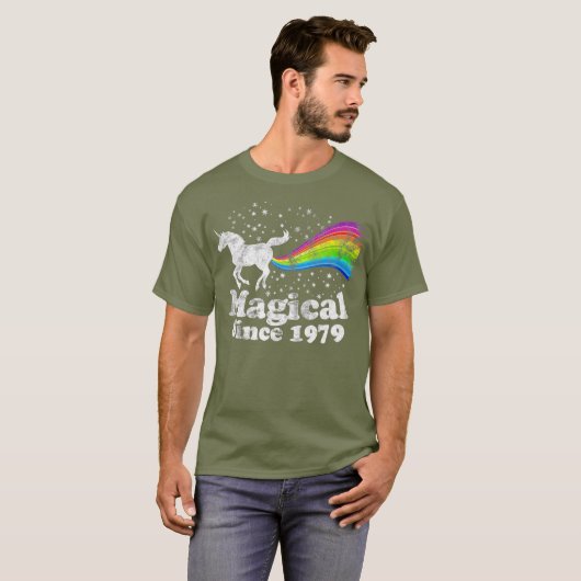 40th Birthday Magical Farting Unicorn Rainbow T T-Shirt (Vorne ganz)