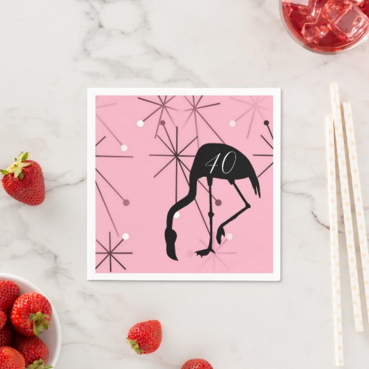 40th Birthday MidCentury Modern Atomic Starburst Serviette (Beispiel)