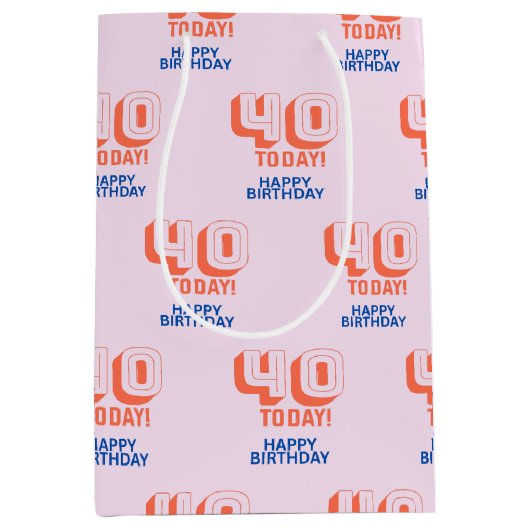 40th Birthday Mittlere Geschenktüte (Vorderseite)