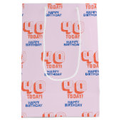 40th Birthday Mittlere Geschenktüte (Rückseite)