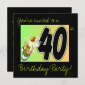 40th Birthday Party Einladung (Vorne/Hinten)