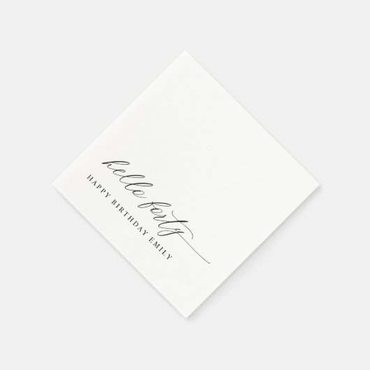 40th Birthday Party Hello 40 Modern Milestone Serviette (Ecke)