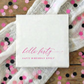 40th Birthday Party Hot Pink Hello 40 Modern Serviette