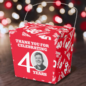 40th birthday personalized photo white red geschenkschachtel