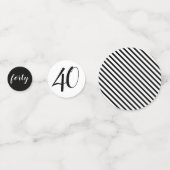 40th Birthday Photo Black White Party Confetti Konfetti (Rückseiten)