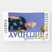 40th Birthday Photo college Party  Banner (Horizontal)