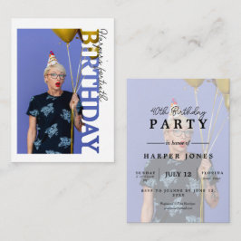 40th Birthday Photo college Party  Begleitkarte