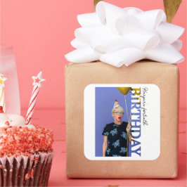 40th Birthday Photo college Party favor Quadratischer Aufkleber