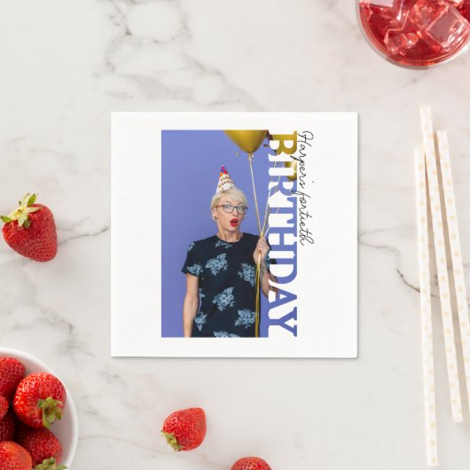 40th Birthday Photo college Party  Serviette (Beispiel)