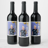 40th Birthday Photo college Party Weinetikett (Flaschen)