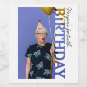 40th Birthday Photo college Party Weinetikett (Einzelnes Label)