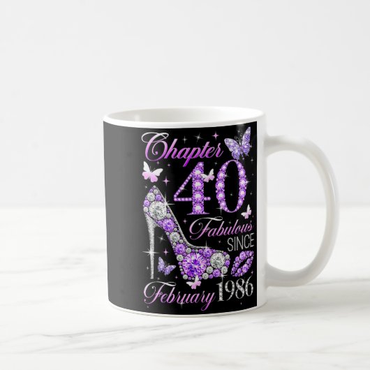 40th Birthday Queen Chapter 40 Fabulous Since 1986 Kaffeetasse (Rechts)