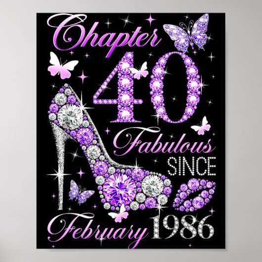 40th Birthday Queen Chapter 40 Fabulous Since 1986 Poster (Vorne)