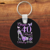 40th Birthday Queen Chapter 40 Fabulous Since 1986 Schlüsselanhänger (Vorderseite)