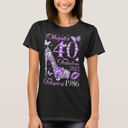 40th Birthday Queen Chapter 40 Fabulous Since 1986 T-Shirt (Vorderseite)