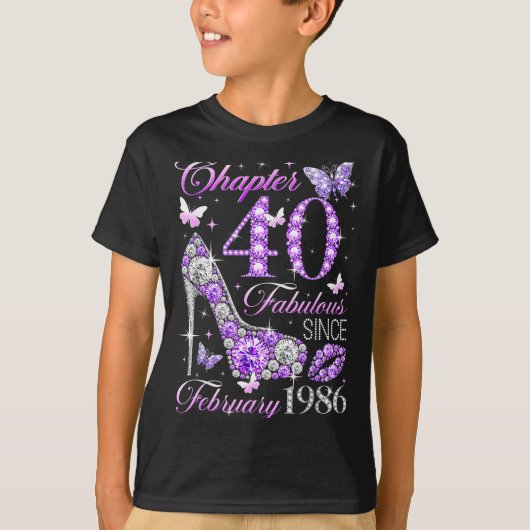 40th Birthday Queen Chapter 40 Fabulous Since 1986 T-Shirt (Vorderseite)