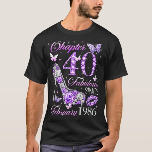 40th Birthday Queen Chapter 40 Fabulous Since 1986 T-Shirt (Vorderseite)
