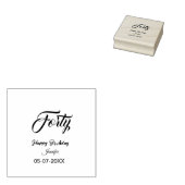 40th forty letterbirthday add name date year gray  gummistempel (Stempel)