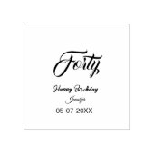 40th forty letterbirthday add name date year gray  gummistempel (Prägung)