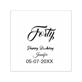 40th forty letterbirthday add name date year gray  permastempel
