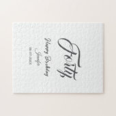 40th forty letterbirthday add name date year gray  puzzle (Horizontal)