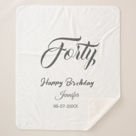 40th forty letterbirthday add name date year gray  sherpadecke