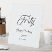 40th forty letterbirthday add name date year gray sockelschild (In Situ)