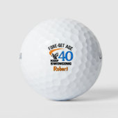 40th Golf Gift for Uncle Funny Blue Custom Golfball (Vorderseite)