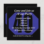 40th party invitation template einladung (Vorne/Hinten)