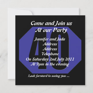 40th party invitation template einladung