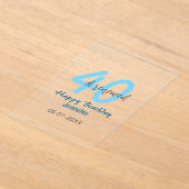 40th & renewed birthday name date blue bold number acryleinladungen (Ablage )