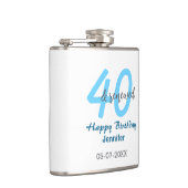 40th & renewed birthday name date blue bold number flachmann (Rechts)