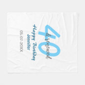 40th & renewed birthday name date blue bold number fleecedecke (Vorderseite (Horizontal))