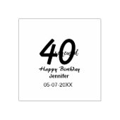 40th & renewed birthday name date blue bold number gummistempel (Prägung)
