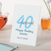 40th & renewed birthday name date blue bold number sockelschild (In Situ)