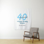 40th & renewed birthday name date blue bold number wandteppich (Beispiel)