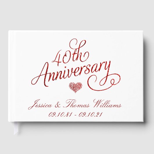 40th Ruby Wedding Anniversary Gästebuch (Vorderseite)