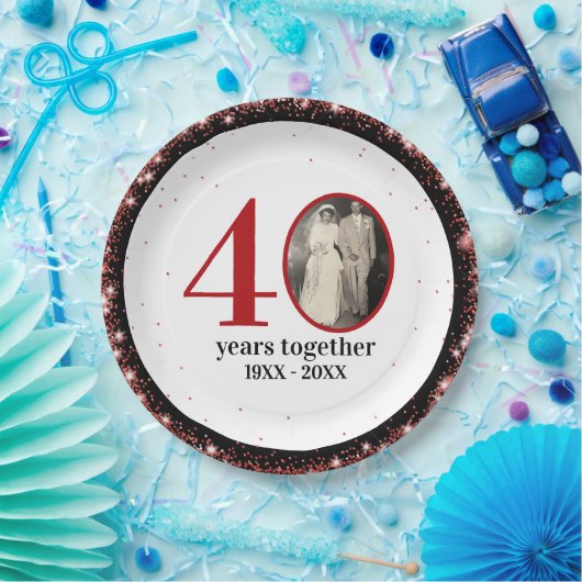 40th ruby wedding anniversary (or ANY 0 YEAR) Pappteller (Party)