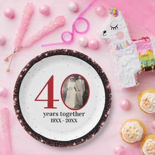 40th ruby wedding anniversary (or ANY 0 YEAR) Pappteller (Party)