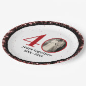 40th ruby wedding anniversary (or ANY 0 YEAR) Pappteller (Schrägansicht)