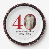 40th ruby wedding anniversary (or ANY 0 YEAR) Pappteller (Vorderseite)