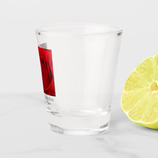 40th Ruby Wedding Anniversary Rose husband & wife Schnapsglas (Rechts)