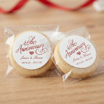 40th Ruby Wedding Anniversary Runder Aufkleber<br><div class="desc">Celebrate a milestone in style with these elegant, custom-designed 40th anniversary stickers. Perfectly suited for a Ruby Wedding Anniversary, these stickers feature a sophisticated faux-red glitter script that adds a touch of shimmer to your party favors without the mess of real glitter. Whether you are sealing invitation envelopes, labeling "take-away"...</div>