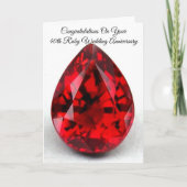 40th Wedding Anniversary Card Ruby Karte (Vorderseite)