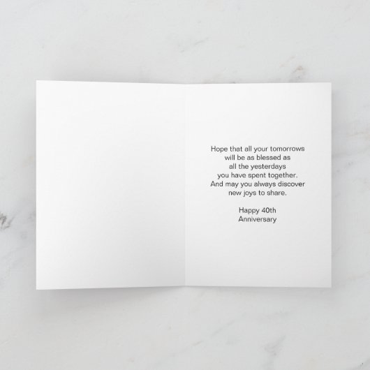 40th Wedding Anniversary Card Ruby Karte (Innenseite)
