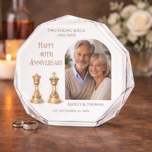 40th Wedding Anniversary King Queen Gift Keepsake Fotoblock