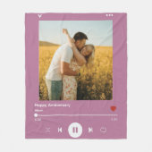 40th wedding anniversary Lavender Photo Song Album Fleecedecke (Vorderseite)