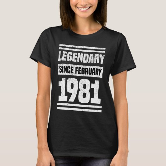 40thbirthday Legendary Since February 1981 40th Bi T-Shirt (Vorderseite)